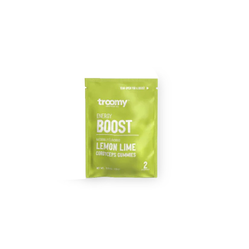 Boost Troomy Product Shots Troomy Nootropics Energy Boost: 800mg Mushroom Blend Daily Gummies / Lemon Lime 2 Pack