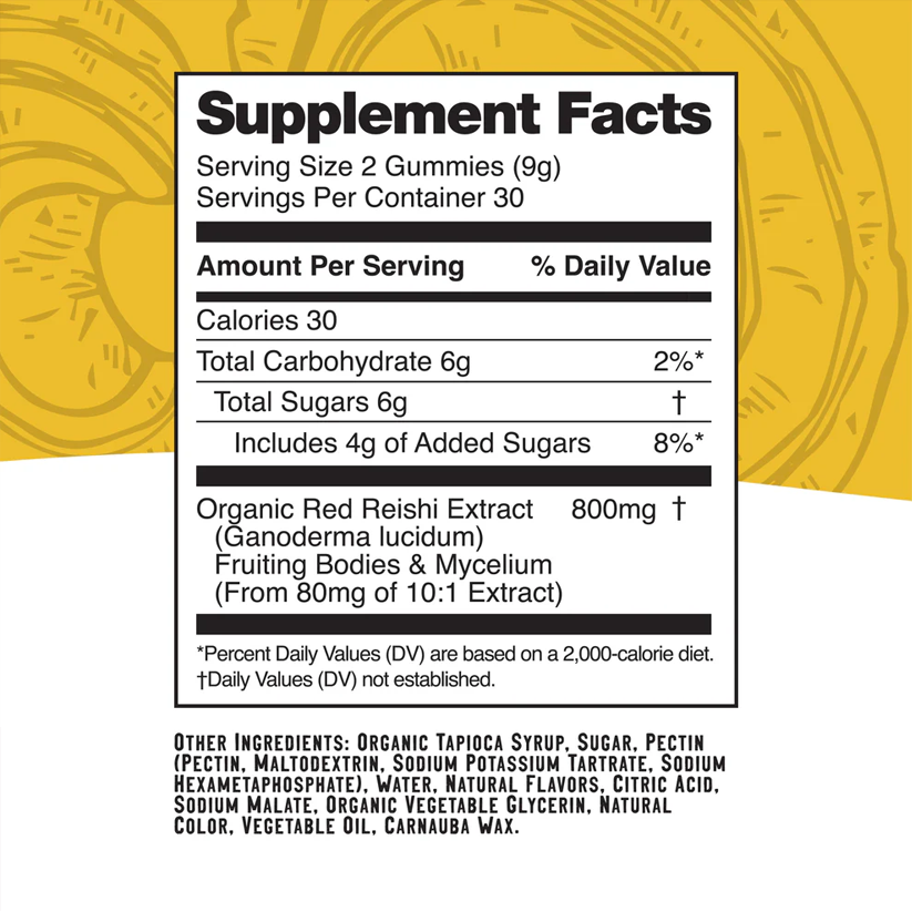 Troomy Nootropics Calm: 800mg Mushroom Blend Daily Gummies / Pineapple Peach - 2 Pack