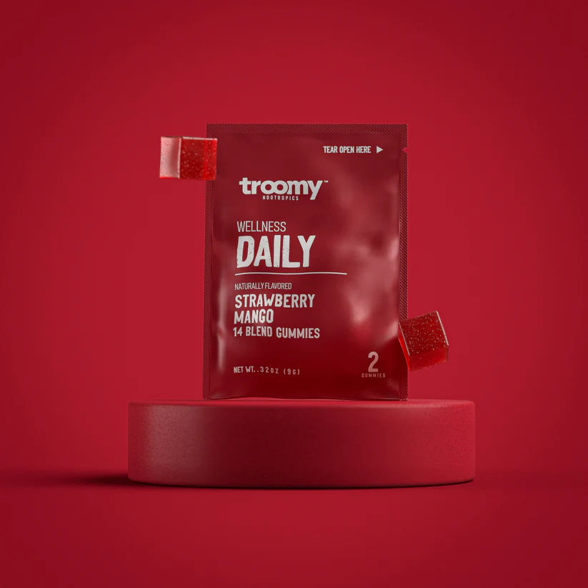 Troomy Daily Troomy Nootropics Daily: 2000mg Mushroom Blend Daily Gummies / Strawberry Mango 2 Pack