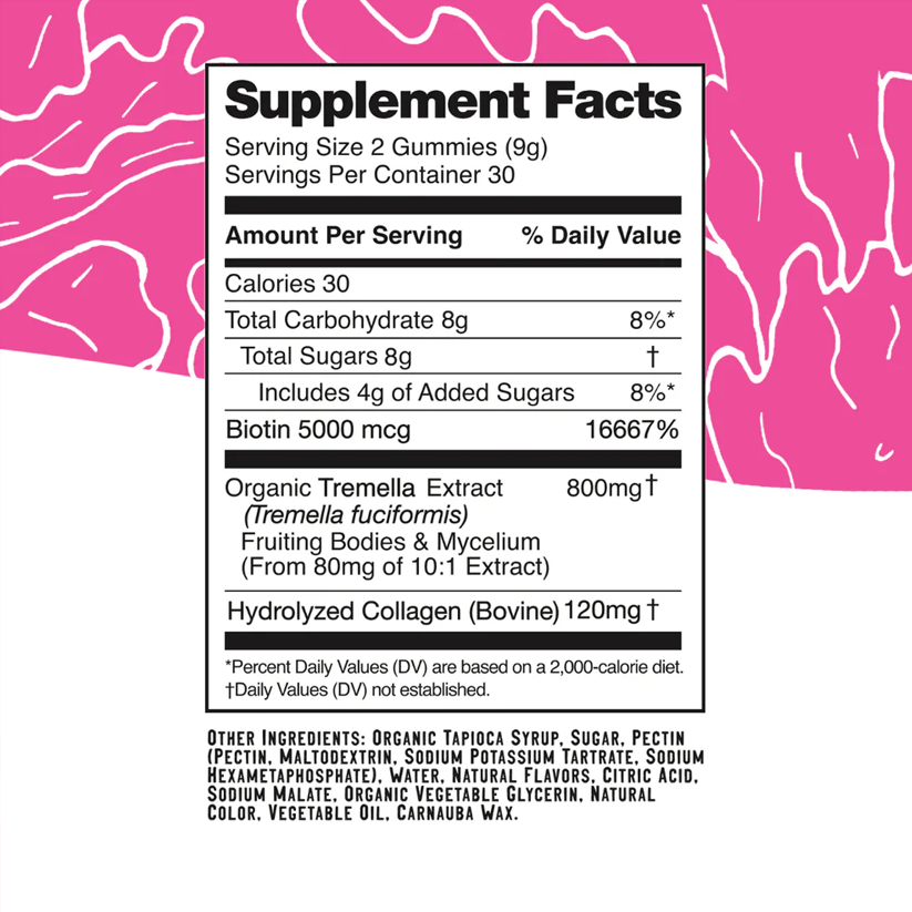 Troomy Shine Label Troomy Nootropics Shine: 800mg Mushroom Blend Daily Gummies / White Peach Pomegranate 2 Pack