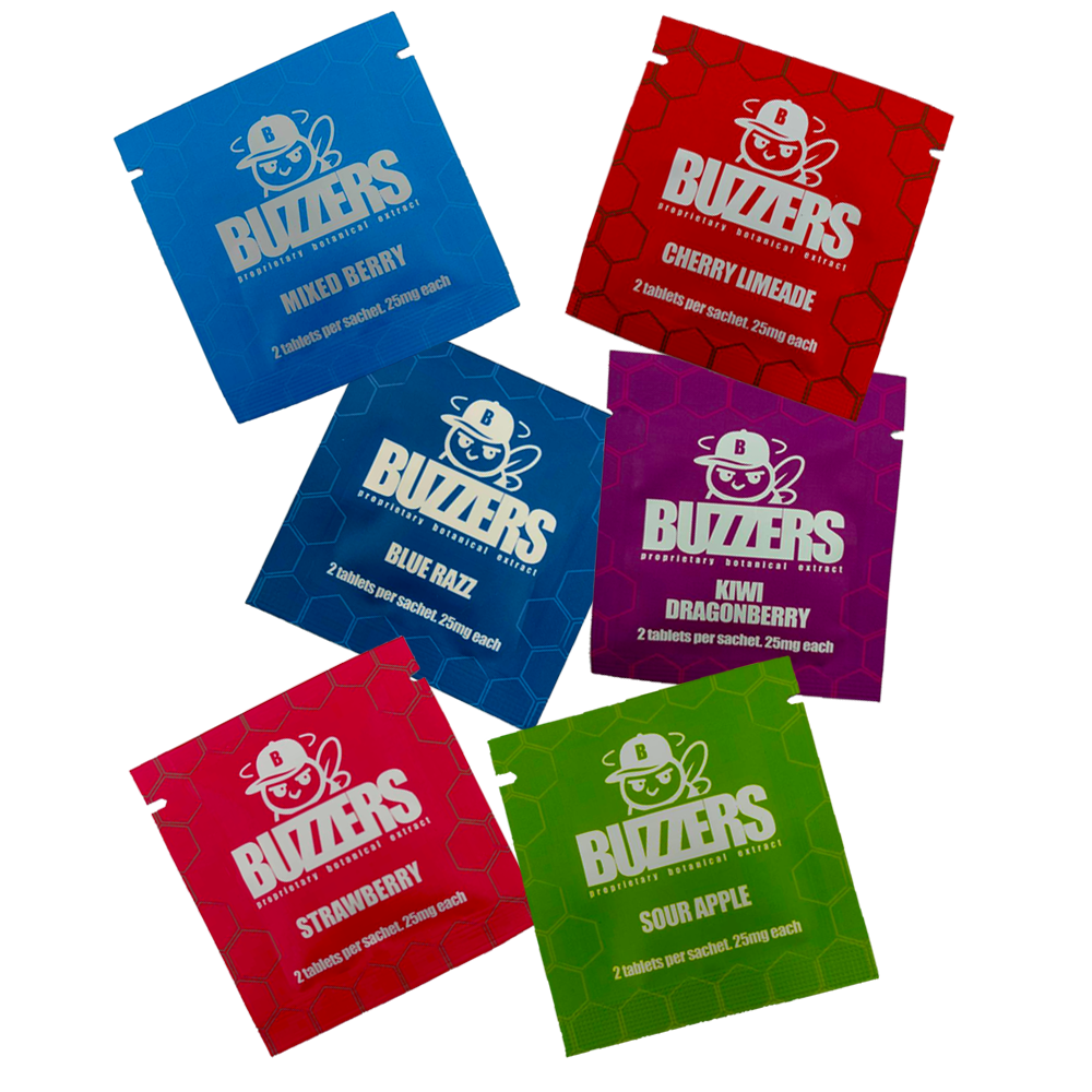 Buzzers Product Shot Exodus Buzzers 25mg Proprietary Botanical Extract Tablets (2 Pack)